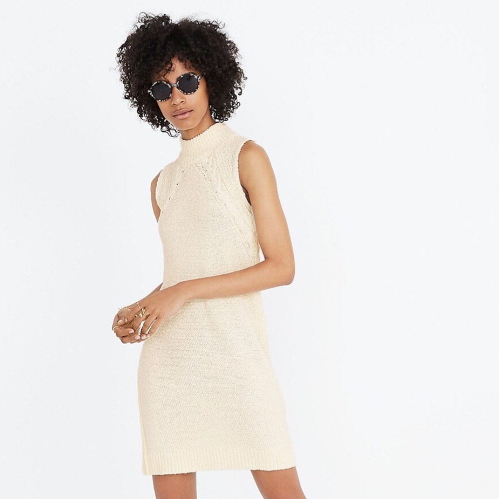 NWT Madewell Stitch-Mix Mockneck Sweater Dress